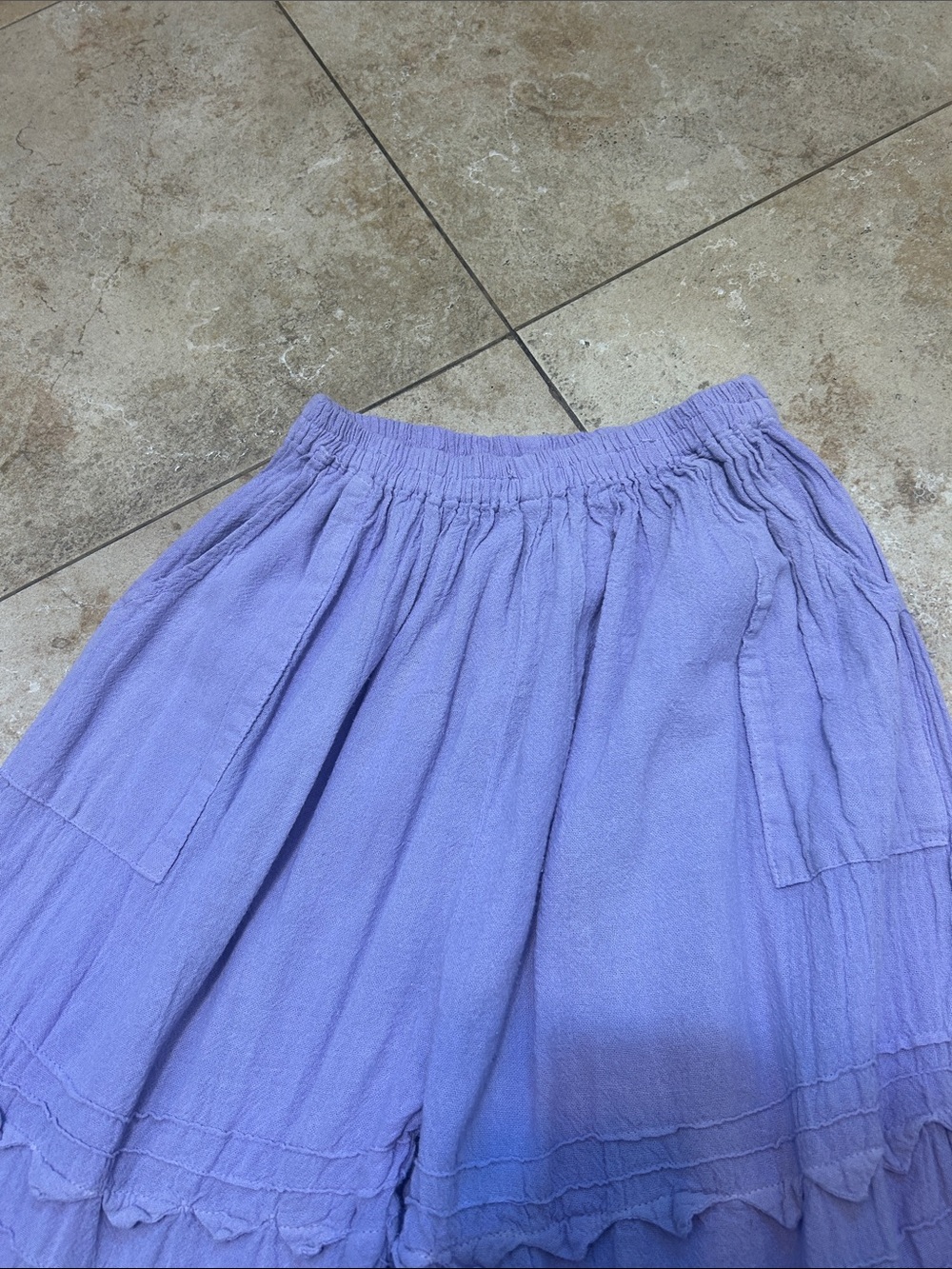 Lilac Tiered Ruffle Wide-Leg Pants size S - Picture 3 of 6